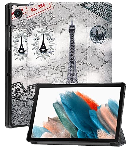 BASEY Hülle für Samsung Galaxy Tab A8 2021 Schutzhülle Hülle - Samsung Galaxy Tab A8 2021 Hartschalen-Hülle Samsung Galaxy Tab A8 2021 Tablethülle Schutz - Eiffelturm von BASEY