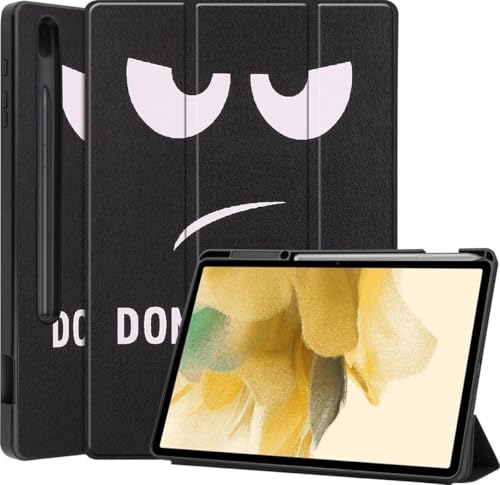 BASEY Hülle für Samsung Galaxy Tab S7 FE Ultra Schutzhülle mit Aussparung für S Pen - Samsung Galaxy Tab S7 FE Tablethülle Cover - Don't Touch Me von BASEY