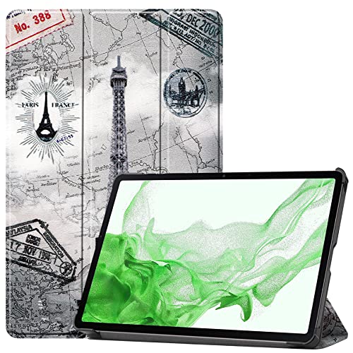 BASEY Hülle für Samsung Galaxy Tab S8 Schutzhülle Hülle - Samsung Galaxy Tab S8 Hartschalen-Hülle Samsung Galaxy Tab S8 Tablethülle Schutz - Eiffelturm von BASEY