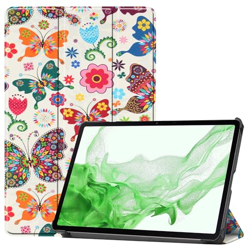 BASEY Hülle für Samsung Galaxy Tab S8 Ultra Schutzhülle Hülle - Samsung Galaxy Tab S8 Ultra Hartschalen-Hülle Samsung Galaxy Tab S8 Ultra Tablethülle Schutz - Schmetterlings von BASEY