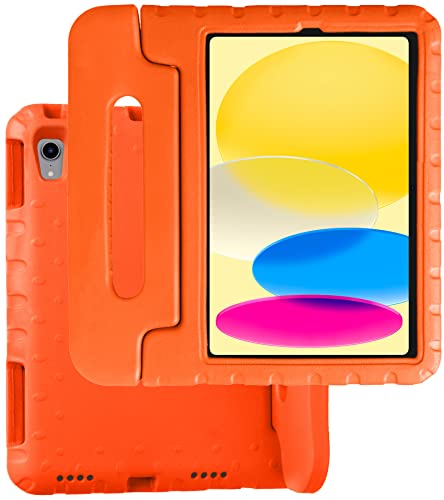 BASEY Hülle für iPad 10 10.9 (2022) Hülle Kinderfreundliche Stoßfeste Schutzhülle - Kindgerechte iPad 10 10.9 (2022) Hülle Kids Case - Orange von BASEY