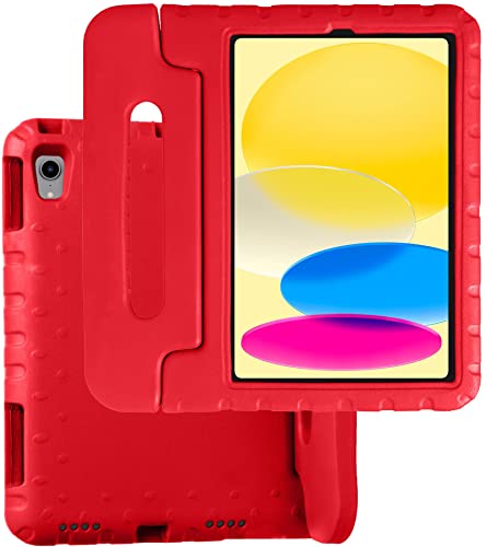 BASEY Hülle für iPad 10 10.9 (2022) Hülle Kinderfreundliche Stoßfeste Schutzhülle - Kindgerechte iPad 10 10.9 (2022) Hülle Kids Case - Rot von BASEY