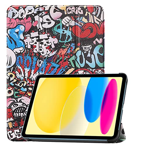 BASEY Hülle für iPad 10 10.9 (2022) Schutzhülle Hülle - iPad 10 10.9 (2022) Hartschalen-Hülle iPad 10 10.9 (2022) Tablethülle Schutz - Graffiti von BASEY