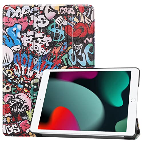 BASEY Hülle für iPad 8 10.2 (2020) Schutzhülle Hülle - iPad 8 10.2 (2020) Hartschalen-Hülle iPad 8 10.2 (2020) Tablethülle Schutz - Graffiti von BASEY