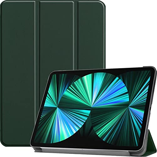 BASEY Hülle für iPad Pro 12.9 (2021) Schutzhülle Hülle - iPad Pro 12.9 (2021) Hartschalen-Hülle iPad Pro 12.9 (2021) Tablethülle Schutz - DonkelGrün von BASEY