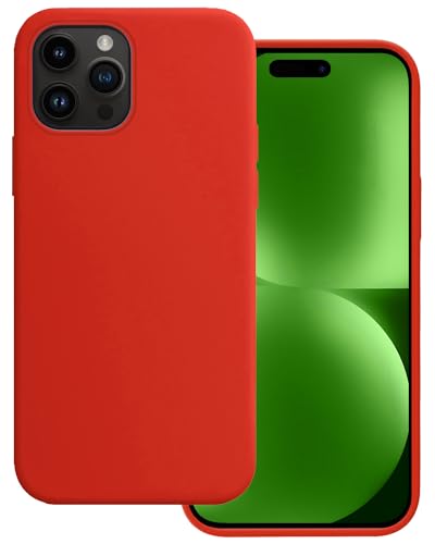 BASEY Hülle für iPhone 15 Pro Max Silikon Rückseiten-Cover - iPhone 15 Pro Max Silikonhülle - Rot von BASEY