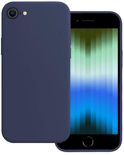 BASEY Hülle für iPhone SE (2022) Silikon Rückseiten-Cover - iPhone SE (2022) Silikonhülle - DonkelBlau von BASEY