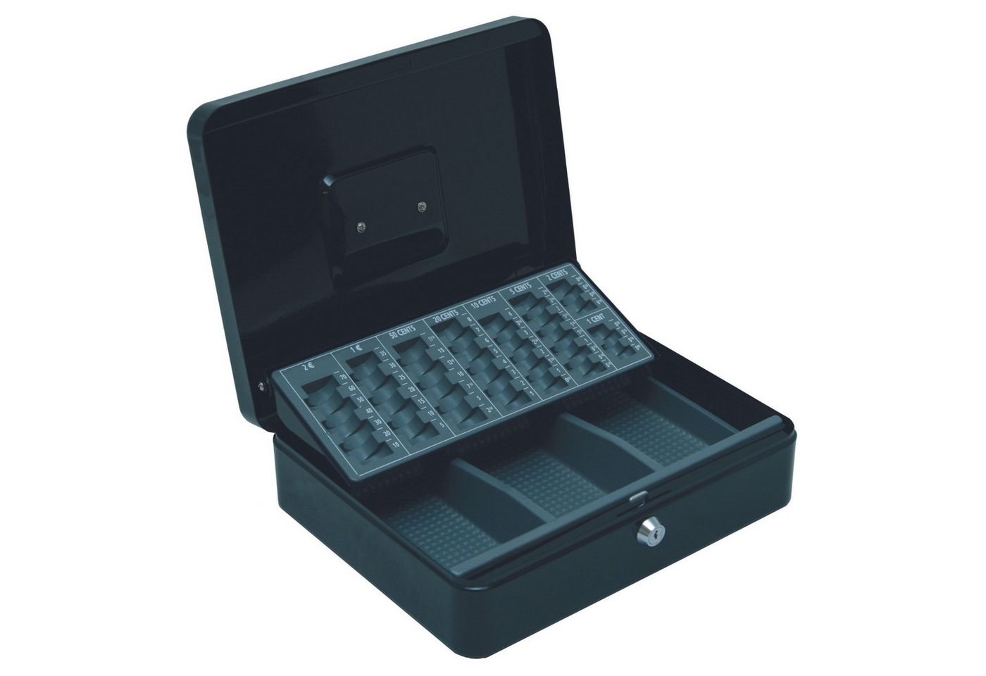 BASI Geldkassette Bargeldkasse (Packung), Münzzählbrett, Geldscheinfach, 2 Schlüssel, B30 x L24 x H9 cm von BASI