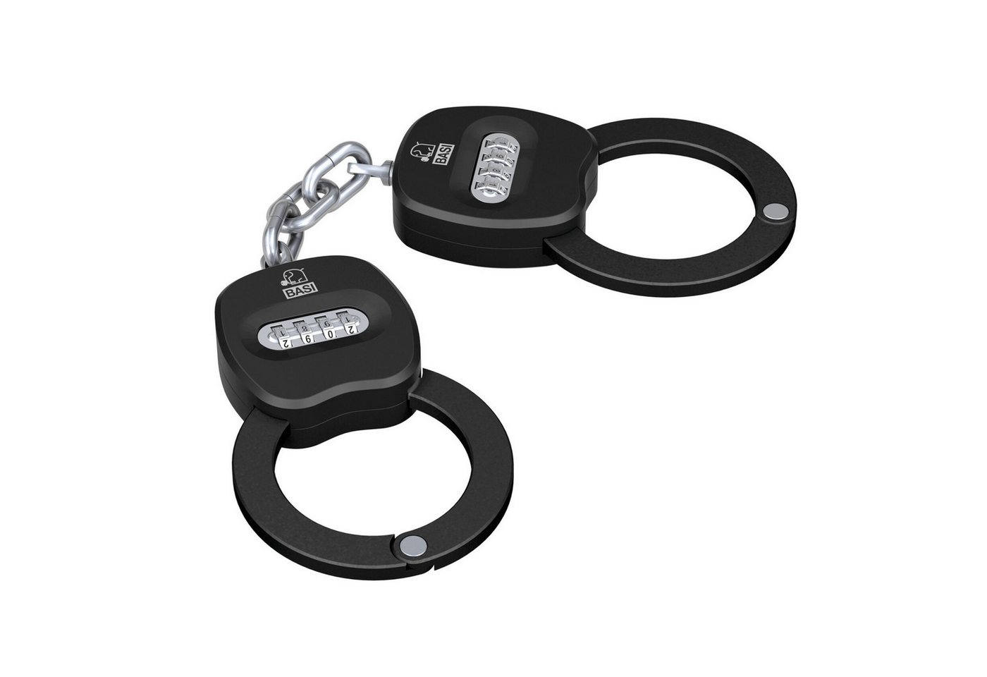 BASI Kabelbinder Handschellenschloss, E-Scooter Schloss (Packung) mit 4-stelligem Zahlenschloss, inkl. 2 Notschlüssel, Farbe Schwarz von BASI