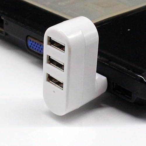 BASIC HOUSE® 90°/180° drehbarer Mini-USB-2.0-Hub, externer Splitter, Erweiterungsadapter für PC, Notebook, Laptop (D-A49Black) von BASIC HOUSE