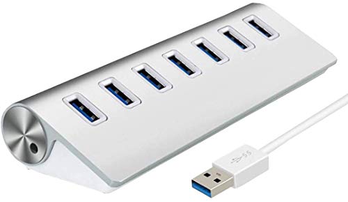 BASIC HOUSE® USB-Hub 3.0 mit 7 Ports, High-Speed-Datenübertragung, USB-Hub, 7 USB-Daten-Port, USB-Hub-Splitter (D-USB 7 Port/White) von BASIC HOUSE