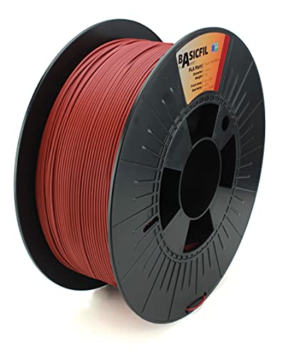 BASICFIL PLA MATT (3D Drucker Filament), 1.75mm, 1kg, Rustic Red Matte (Mattes Rot) von BASICFIL