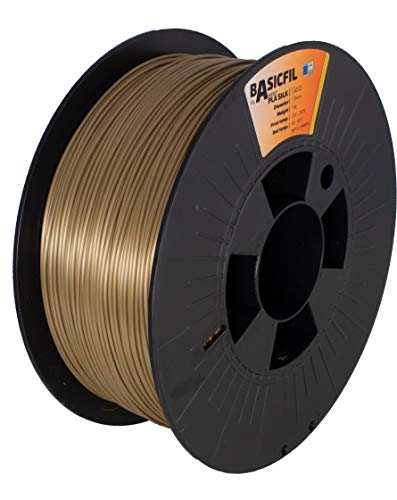 BASICFIL PLA SILK (3D Drucker Filament), 1.75mm, 1kg, Gold von BASICFIL