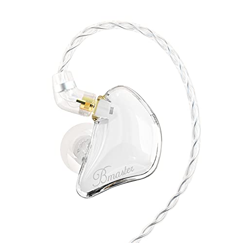 BASN Bmaster DREI-Dynamische Treiber In-Ear-Monitore Kopfhörer mit Zwei Abnehmbaren Kabeln Ohrhörer Geeignet für Tontechniker Musiker (Weiß) von BASN
