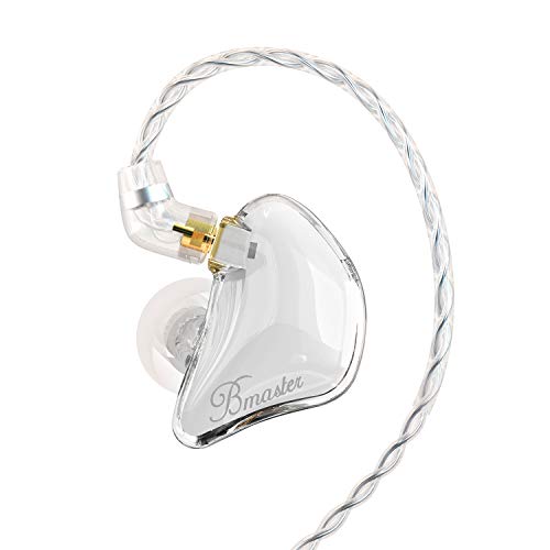 BASN Bmaster In-Ear-Kopfhörer, dreifacher Treiber, mit Zwei abnehmbaren Kabeln, passend für Audio-Ingenieure, Musiker, Weiß von BASN