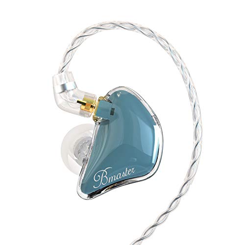 BASN Bmaster In-Ear-Kopfhörer mit drei Treibern und zwei abnehmbaren Kabeln, passend für Audio-Ingenieure, Musiker, Blau von BASN