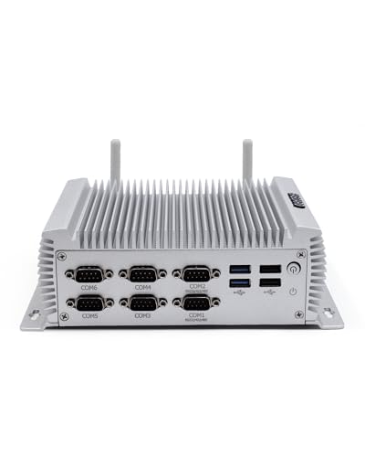 BASOARO Lüfterloser Industrie PC, Mini Desktop PC Core i5 4200U, 4GB RAM 64GB SSD, 2 RJ45 LAN, HD VGA Dual Display, 6 RS232 COM Port, 8 USB, Dual Band WLAN, BT 4.0 von BASOARO