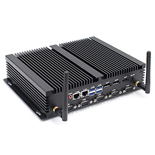 BASOARO Mini Industrie PC, Desktop Mini PC Core i7 8550U, 8G RAM 128G SSD, Gigabit RJ45 LAN, DP, EDP, HD DREI Displays, 6 RS232 COM, LPT Port, WiFi, BT, Mini PC Windows 11 von BASOARO