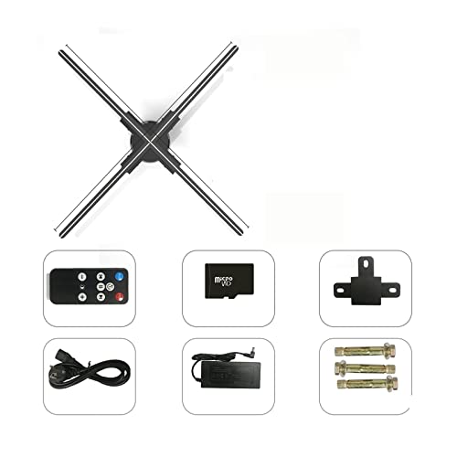 Hologramm-Fächer 22,04" 25,6" 31,5" 39,37" 3D-Lüfter-Hologramm-Projektor Holografischer Imaging-Player Werbeanzeige Support-Bilder und -Videos für Geschäftsschilder, Bar, Event, Ausstellung(100cm) von BASSFLY