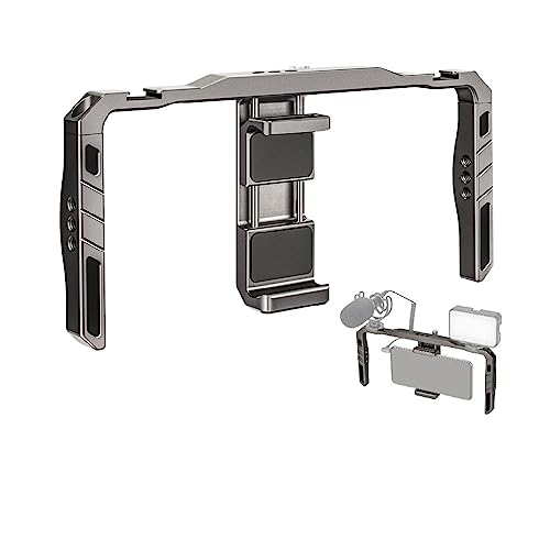 Komplettes Podcast-Kit, Faltbarer Smartphone-Stabilisator, Film-Vlogging-Rig-Gehäuse, universeller Telefonkäfig aus Aluminiumlegierung Komplettes Podcast-Kit, Faltbarer Smartphone-Stabilisator, Film-Vlogging-Rig-Gehäuse, universeller Telefonkäfig aus Aluminiumlegierung von BASSFLY
