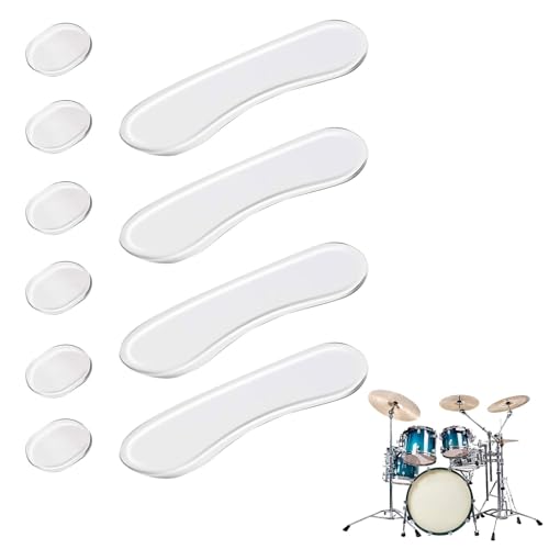 10 Stück Trommel Dämpfer Pads, Trommel-Dämpfer-Gele, Trommel-Schalldämpfer-Pads, Weiche Silikon-Dämpfer-Gel-Pads für Schlagzeug-Sets, Snaredrums, Becken, Percussion, Instrument, Transparente von BASTOUR