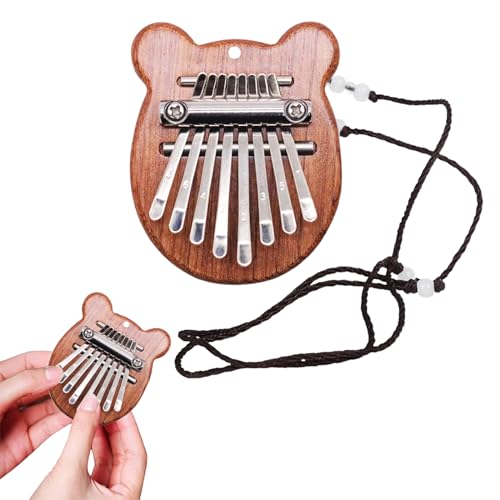 Mini Daumen Musikinstrument Kalimba Finger Klavier Mini-Kalimba mit 8 Tasten Holz Daumenklavier Mini Kalimba Piano Mini Fingerklavier Tragbares Mini Massivholz Finger Piano 8 Tasten Marimba Klavier von BASTOUR