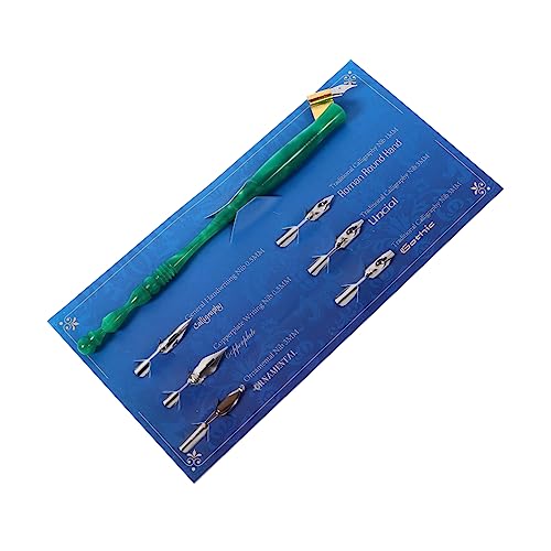 BATHVEVE 1 Satz Tauchstift aus Holz Schule Schulstifte kalligraphie-stifte kalligraphie stifte schönschreibstifte Federhalter pens Dip-Pen-Zubehör englisches Kalligraphie-Kit hölzern Green von BATHVEVE