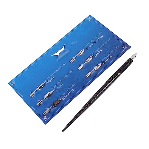 BATHVEVE 1 Satz Tauchstift aus Holz für Dip-Stift üben kaligrafieset kalligraphie set Schreibset mit Federspitzen caligraphie pen set Dip-Pen-Zubehör Kalligraphie-Stift-Kit hölzern Black von BATHVEVE