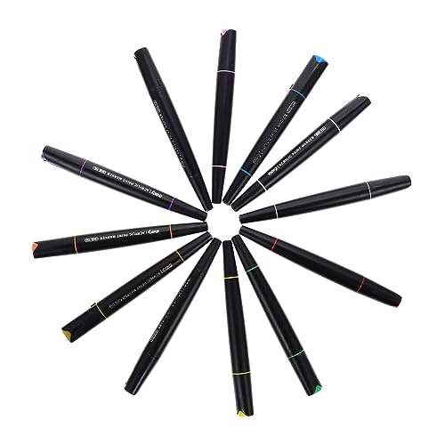 BATHVEVE 12 Stück Acrylmarker malen Journaling Textmarker Zeichenstifte für den Haushalt Markierungsstifte für den Haushalt praktische Lackmarker tragbare Farbstifte Plastik BATHVEVE 12 Stück Acrylmarker malen Journaling Textmarker Zeichenstifte für den Haushalt Markierungsstifte für den Haushalt praktische Lackmarker tragbare Farbstifte Plastik von BATHVEVE