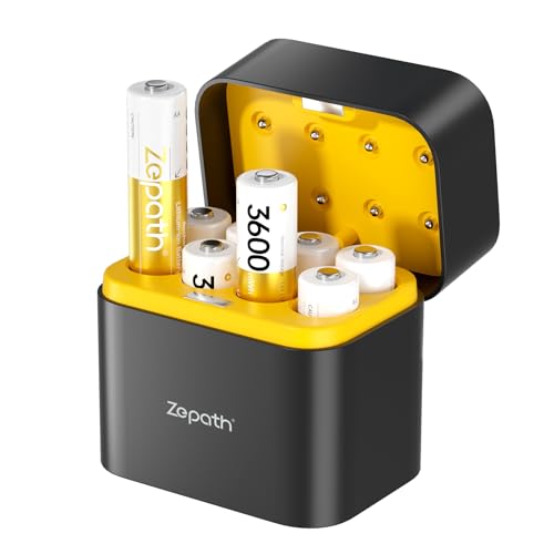 Zepath 8xAA Wiederaufladbare Lithium Akkus mit Ladegerät, 3600mWh Hohe Kapazität 1.5V AA Batterien, Lang anhaltende wiederaufladbare AA Li-ion Batterie mit Integrierter Charing Aufbewahrungsbox Zepath 8xAA Wiederaufladbare Lithium Akkus mit Ladegerät, 3600mWh Hohe Kapazität 1.5V AA Batterien, Lang anhaltende wiederaufladbare AA Li-ion Batterie mit Integrierter Charing Aufbewahrungsbox von BATZONE