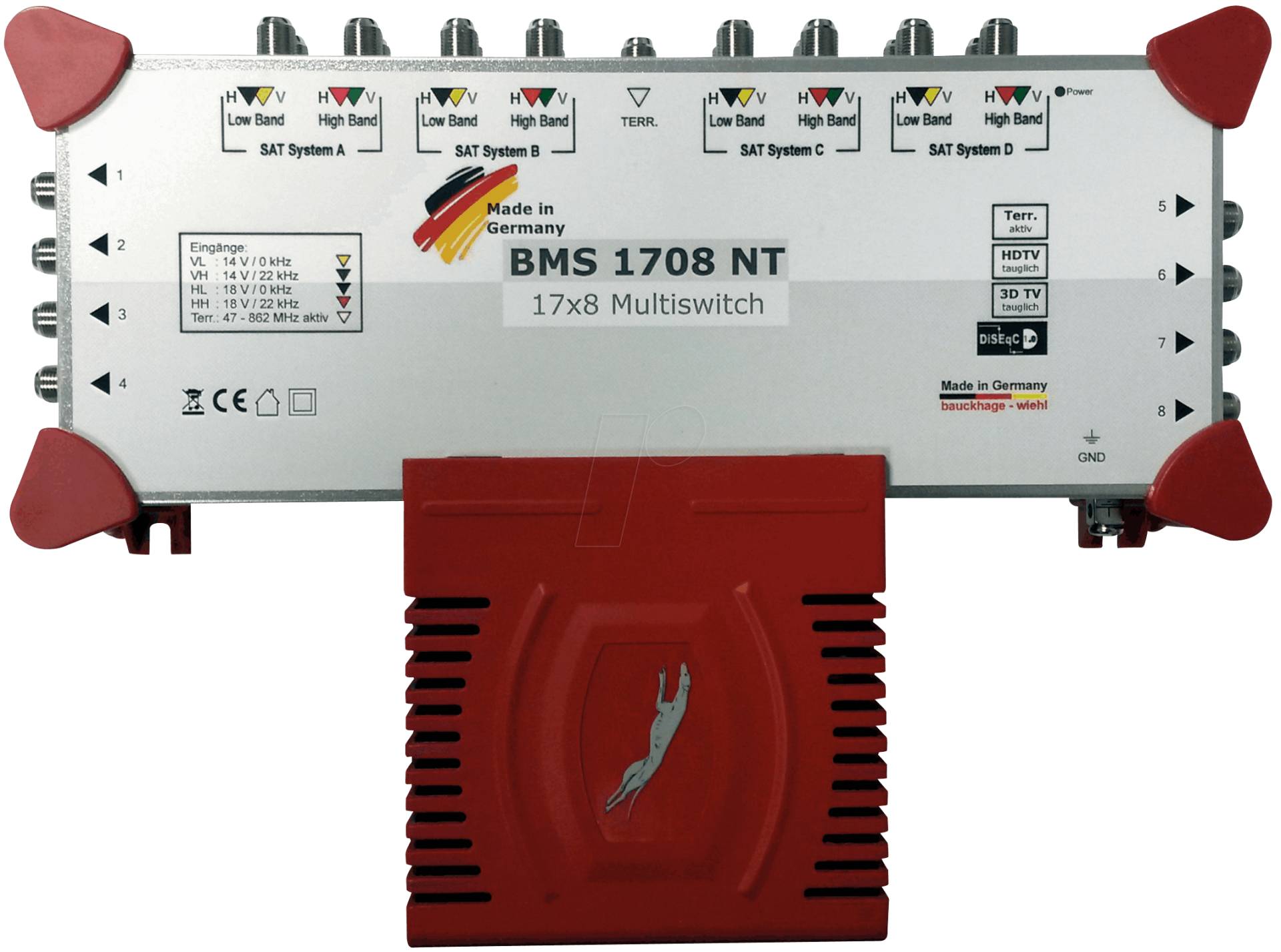 BMS 1708NT - Multischalter, 17 / 8 mit Netzteil von BAUCKHAGE