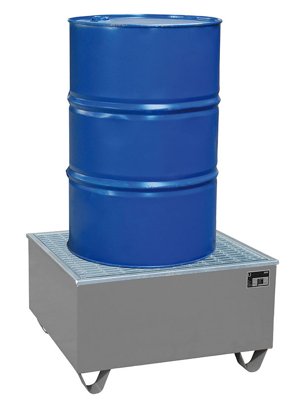 BAUER Südlohn BAUER Auffangwanne AW-1/PE Kunststoff in Stahl 1 x 200 Liter, Mausgrau, 200 Liter von BAUER Südlohn
