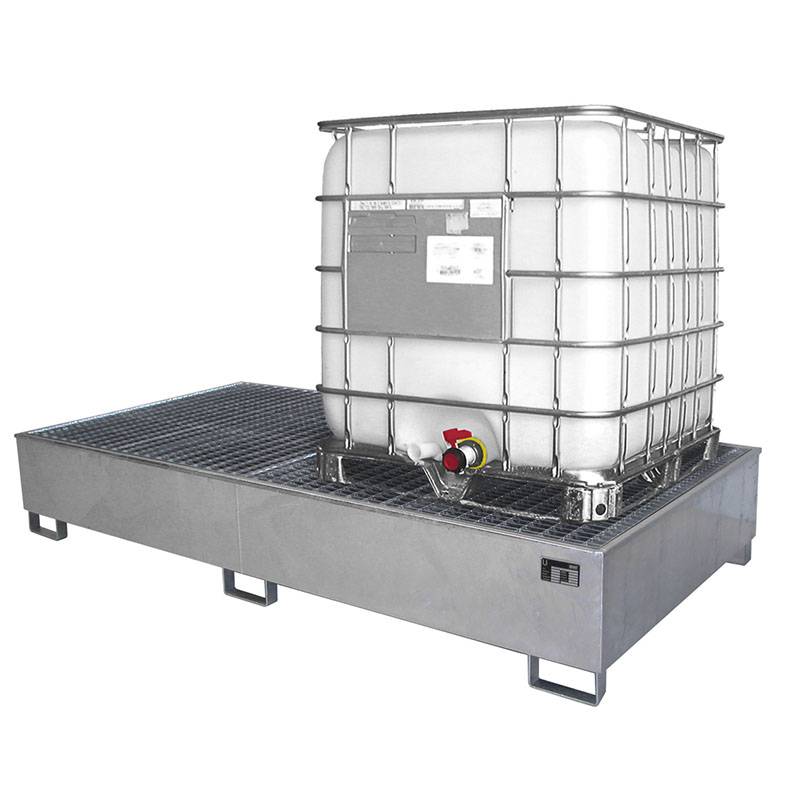 BAUER Südlohn BAUER Auffangwanne AW 100-2/PE Kunststoff in Stahl 2 x IBC, Feuerverzinkt, 1.000 Liter von BAUER Südlohn