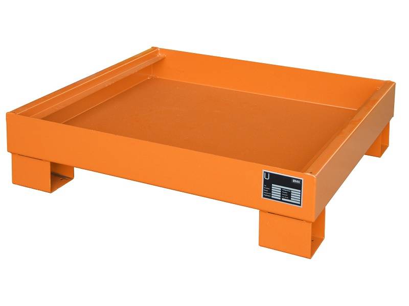 BAUER Südlohn BAUER Auffangwanne Stahl 4 x 60 Liter Fass, Gelborange, 61 Liter von BAUER Südlohn