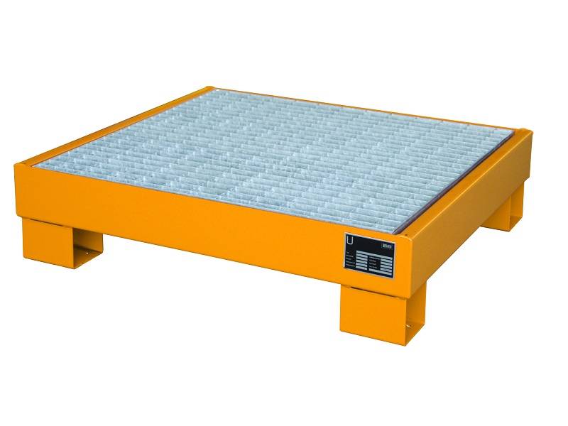 BAUER Südlohn BAUER Auffangwanne Stahl 4 x 60 Liter Fass, Gelborange, 61 Liter von BAUER Südlohn