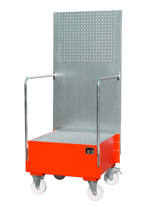 BAUER Südlohn BAUER Fahrbare Auffangwanne LPW 200-1 mit Lochplatte 200 l, Feuerrot, 203 Liter von BAUER Südlohn