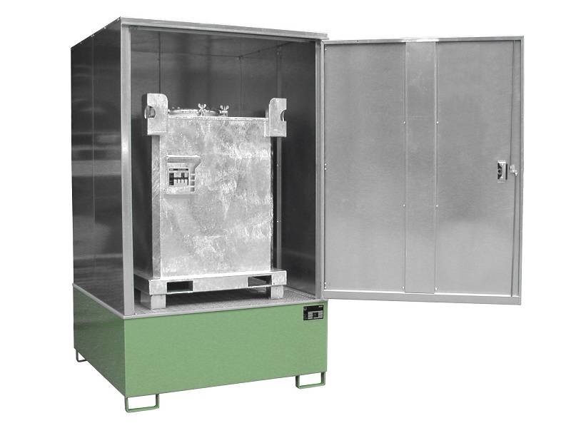 BAUER Südlohn BAUER Gefahrstoffschrank GS-4 für IBC, Resedagrün, 1.000 Liter von BAUER Südlohn