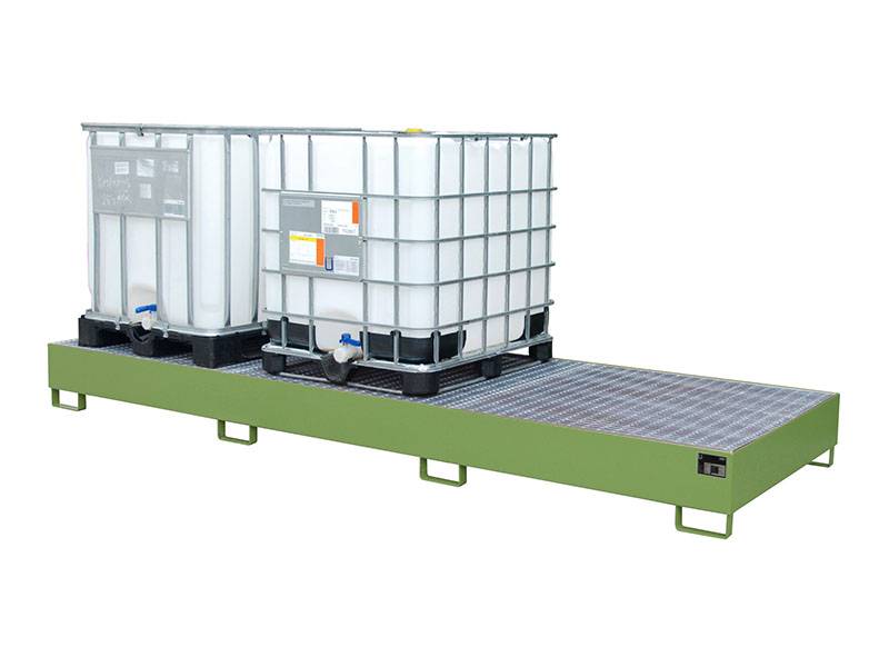 BAUER Südlohn BAUER Stahl Auffangwanne für IBC, Resedagrün, 1.000 Liter von BAUER Südlohn
