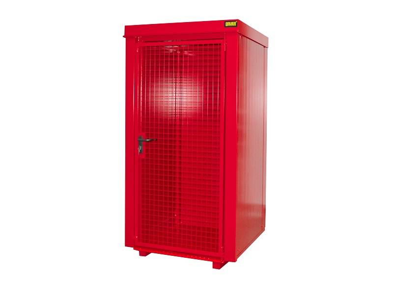 BAUER Südlohn Gasflaschen Container TYP GFC-B, Feuerrot, 9 x Ø 230 mm von BAUER Südlohn
