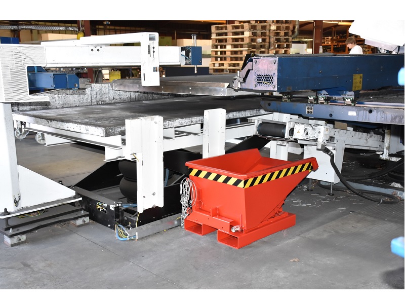 BAUER Südlohn Mini-Spänebehälter für Stapler EXPO®-E 225, Lichtblau von BAUER Südlohn