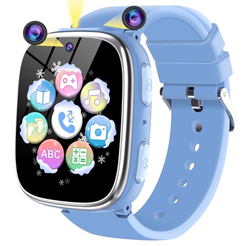 BAUISAN Smartwatch Kinder Jungen Mädchen, Touchscreen 1,69 Zoll DIY Gesicht Kamera Musik-Player Schrittzähler Lernen Kindersachen Mit Anruffunktion Kinder Uhr Ab 3 Jahren (Blue) von BAUISAN