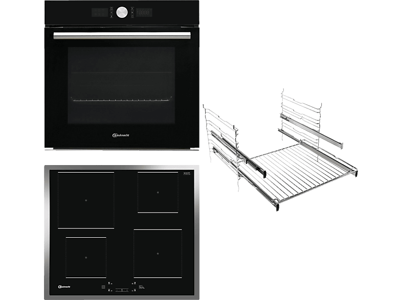 BAUKNECHT BAKO BLACK INDUKTION, Backofenset (Induktionskochfeld, A+, 71 l) von BAUKNECHT