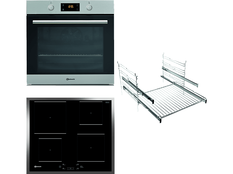 BAUKNECHT BAKO PIN 2021, Einbaubackofenset (Induktionskochfeld, A+, 71 l) von BAUKNECHT