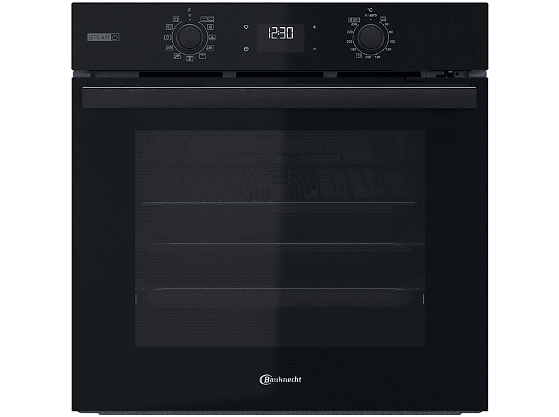 BAUKNECHT BBA2S85PU1K, Einbaubackofen (Einbaugerät, 71 l, 595 mm breit), Dampfgarfunktion von BAUKNECHT