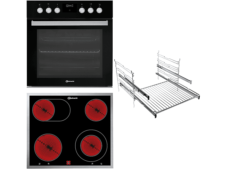 BAUKNECHT HEKO BLACK 500 P, Einbauherdset (Elektro-Kochfeld herdgebunden, A+, 65 l) von BAUKNECHT