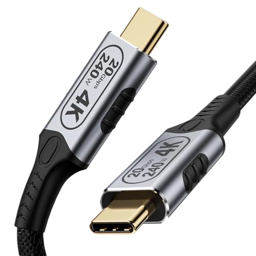 BAWIOFIAU USB C Braiding Kabel, usb c kabel kurz 0.25 m, usb 3.2 gen 2, für Daten/4k Video mit 20Gbps, schnelles Laden mit 240W, Kompabilit mit Thunderbolt 3 Schnittstelle von BAWIOFIAU