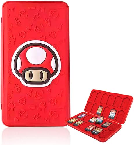 BAYINBROOK Game Card Case für Nintendo Switch,Schutzhülle Aufbewahrungsbox Spiele Cards Tasche,Tragbare Dünne Hartschale,Game Card Case Große Kapazität 24 NS + 24 TF Karten (Mario3) von BAYINBROOK