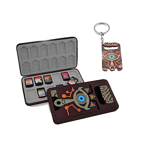 BAYINBROOK Game Card Case für Nintendo Switch,Schutzhülle Aufbewahrungsbox Spiele Cards Tasche,Tragbare Dünne Hartschale,Game Card Case Große Kapazität 24 NS + 24 TF Karten (Zelda-S-E) von BAYINBROOK