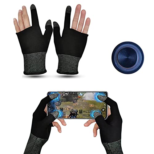 BAYINBROOK PUBG Mobile Game Finger Sleeve,Touchscreenhandschuhe, leitfähige Faserfingerspitzen, atmungsaktiv, schweißfest, rutschfest, ultradünn, geeignet für Android IOS-Handyspiele (1 Pair) von BAYINBROOK