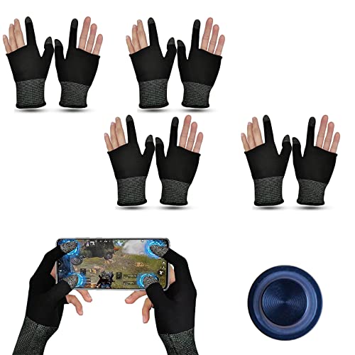 BAYINBROOK PUBG Mobile Game Finger Sleeve,Touchscreenhandschuhe, leitfähige Faserfingerspitzen, atmungsaktiv, schweißfest, rutschfest, ultradünn, geeignet für Android IOS-Handyspiele (4 Pairs) von BAYINBROOK